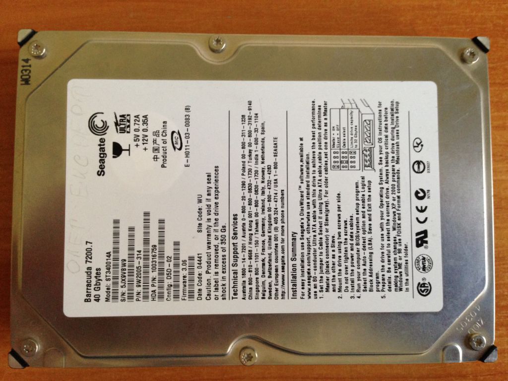 Винчестер Seagate Barracuda ST340014A - фото фото фото 0