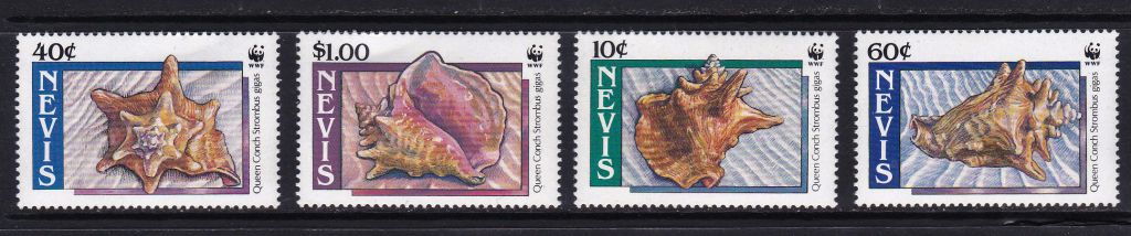 Невис,ракушки,WWF,4 марки,нет блока-7,5 михель евро - фото фото фото 0