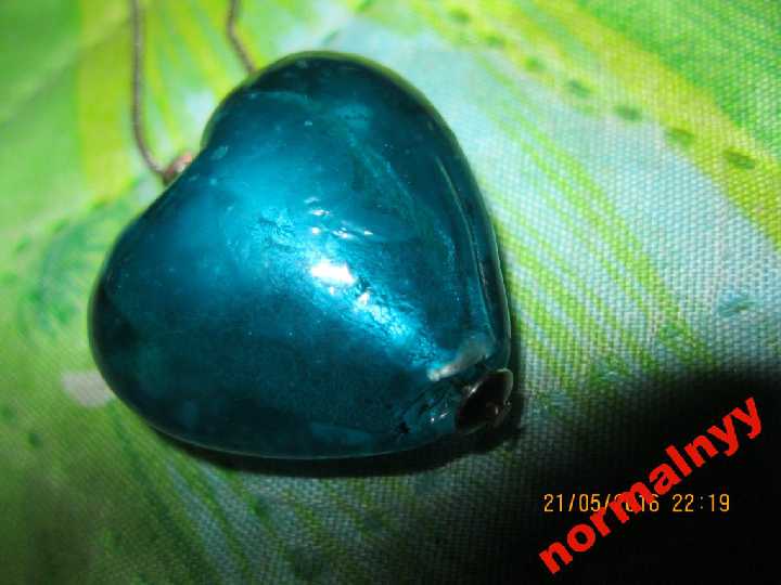 сердце стекло подвеска бусы цепочка ожерелье СССР - фото фото фото 4