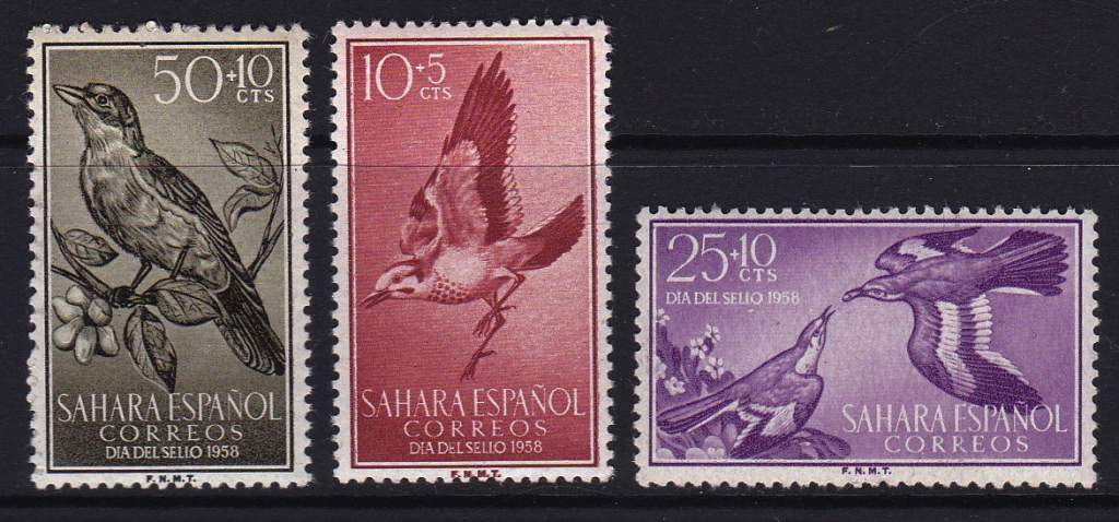 Испанская Сахара,птицы,3 марки - 3 михель евро - фото фото фото 0