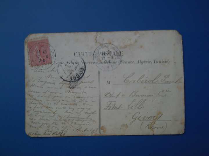 Открытка + марка 1904 года - ФРАНЦИЯ - редкость. - фото фото фото 2