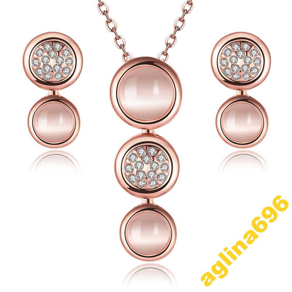 РОСКОШНЫЙ НАБОР СЕРЬГИ+КУЛОН Fashion18K rose gold - фото фото фото 1