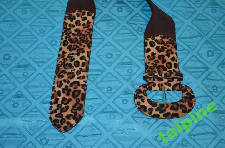 ! 1 пояс на резинке Accessorize коричневый с рис. - фото фото фото 3
