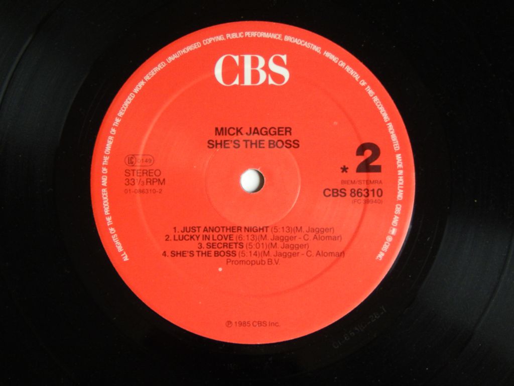 Mick Jagger ‎– She's The Boss  (CBS ‎– 86310, Holland) NM-/NM- - фото фото фото 4
