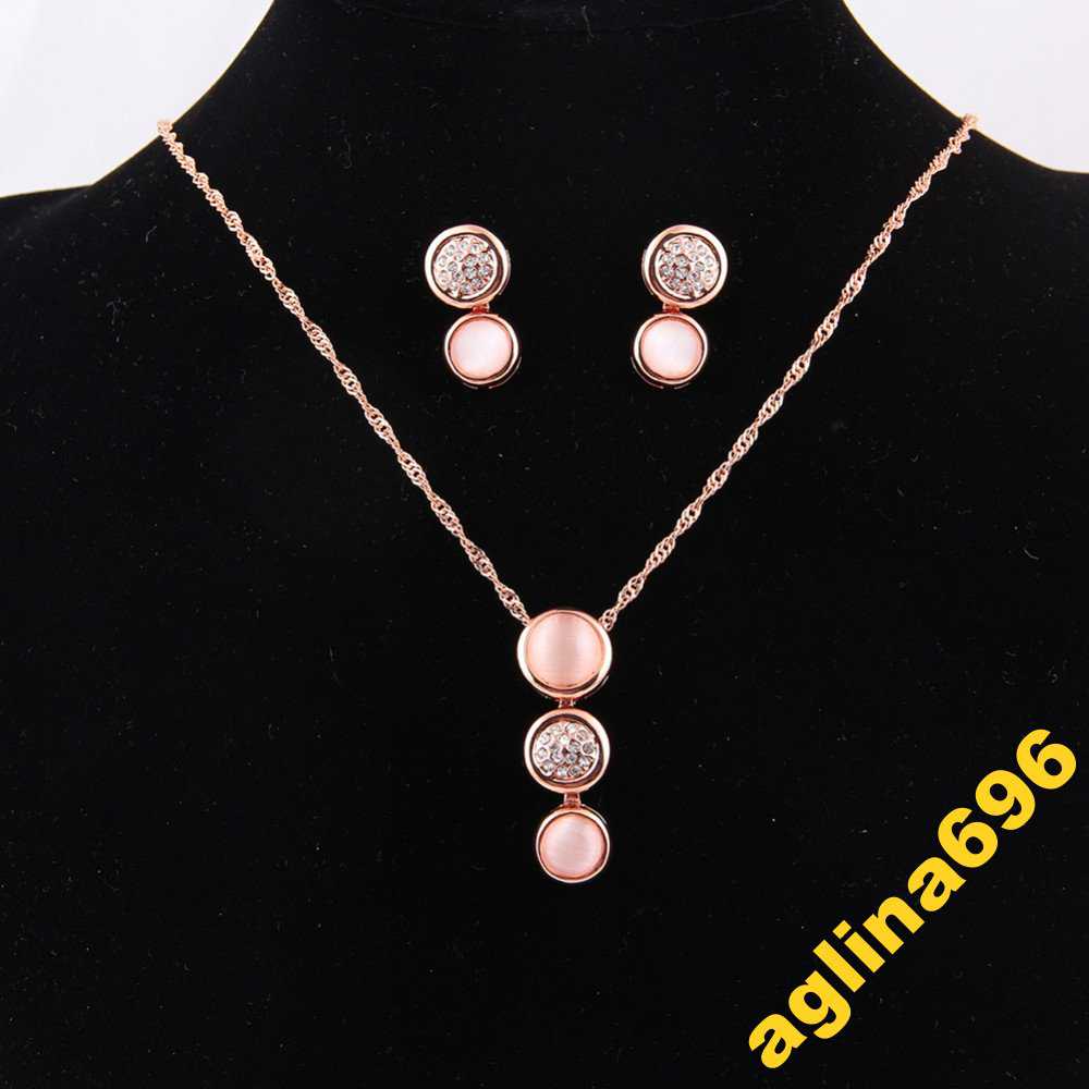 РОСКОШНЫЙ НАБОР СЕРЬГИ+КУЛОН Fashion18K rose gold - фото фото фото 0