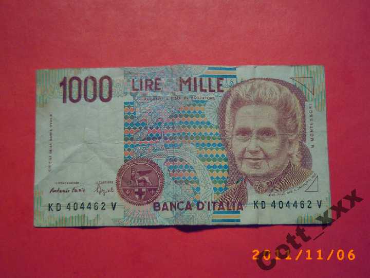 1000 лир 1990 год - интересный номер !!! - фото фото фото 0