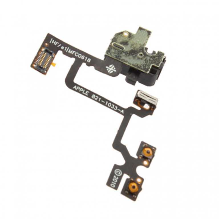 Шлейф кнопок громкости и аудиоразъема iPhone 4 GSM чёрный - фото фото фото 0