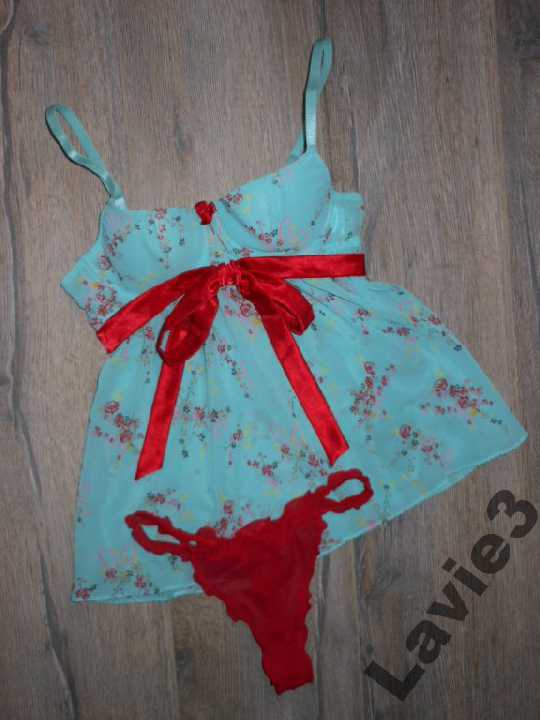 H&amp;M,Швеция! Голубой пеньюар + стринги 75А 34А - фото фото фото 3