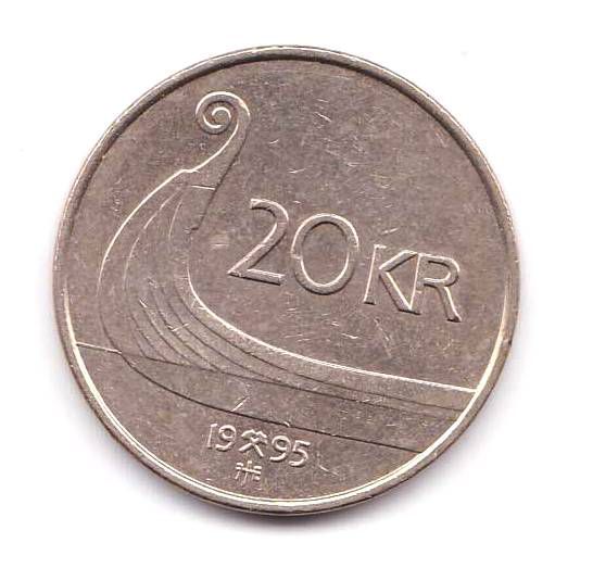 Норвегия 1995 г - 20 крон - флот - 2а скана - фото фото фото 0
