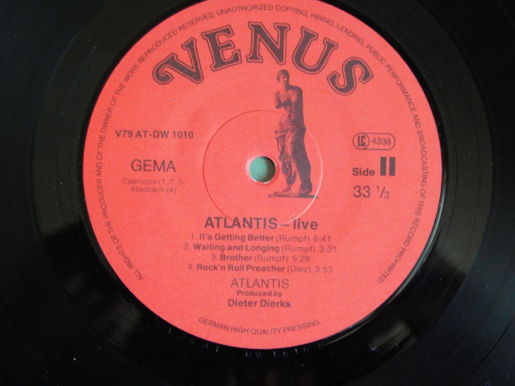 Atlantis  ‎– Live   (Venus ‎– V79 AT-DW 1010, Germany) NM-/NM-/NM- - фото фото фото 4