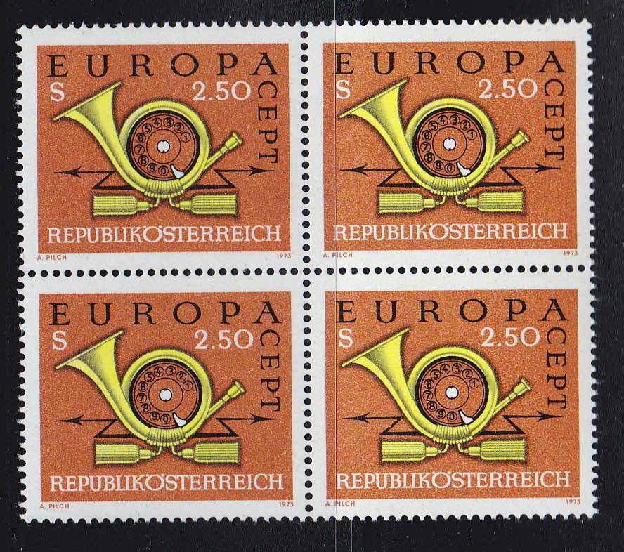 ZM Австрия  1973 г   MNH - квартблок - фото фото фото 0