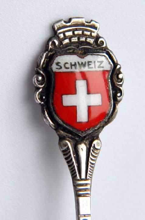 Серебряная ложечка SCHWEIZ, 800 проба, Швейцария - фото фото фото 2