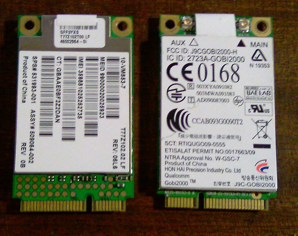 CDMA GSM модем UN2420 GOBI 2000 miniPCI-E для HP - фото фото фото 1
