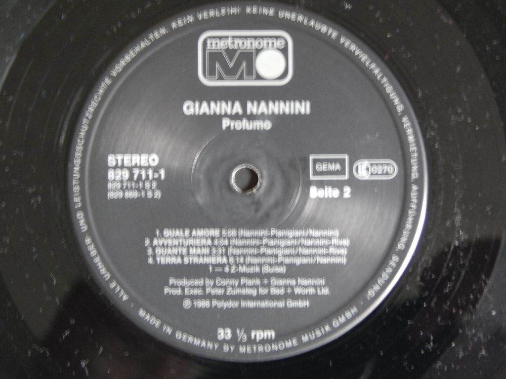 Gianna Nannini ‎– Profumo   (Metronome ‎– 829 711-1, Germany) insert EX+/EX+ - фото фото фото 4