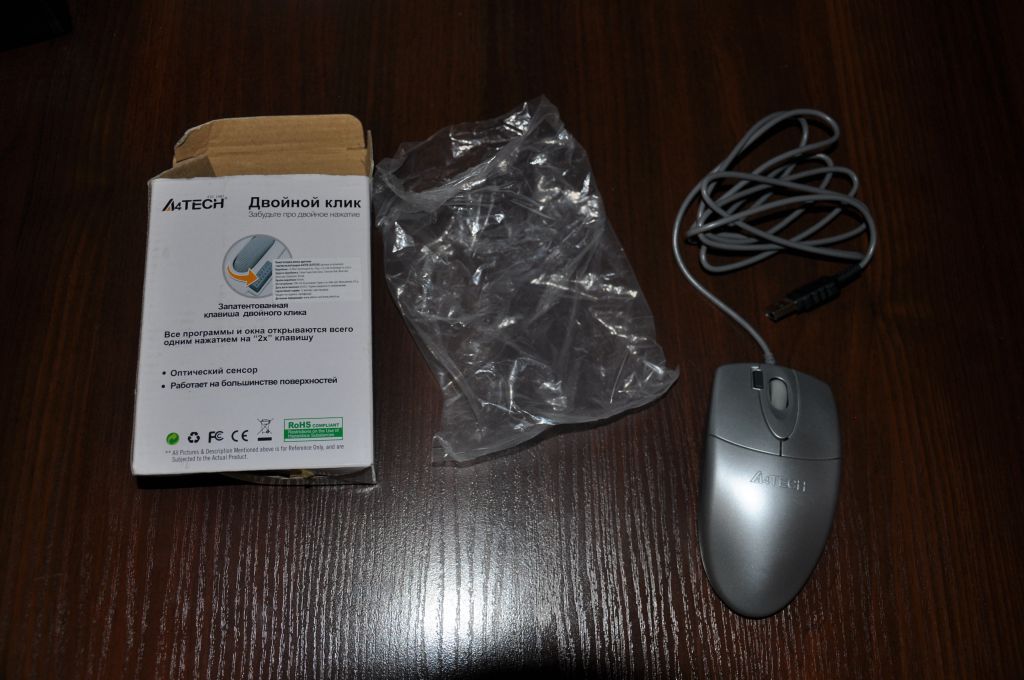 Компьютерная мышь A4Tech OP-620D USB Silver, новая - фото фото фото 1
