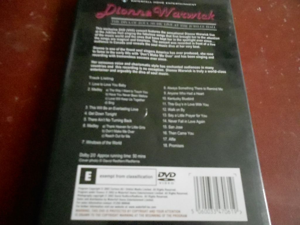 Dionne Warwick Live In Concert DVD фирменный б/у - фото фото фото 1