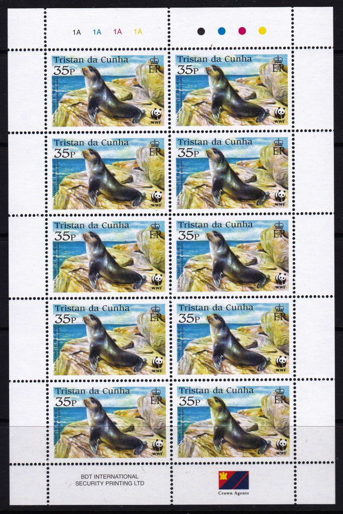 Тристан да Кунья,фауна,WWF,тюлень,4 м/л- 60 михель евро - фото фото фото 2