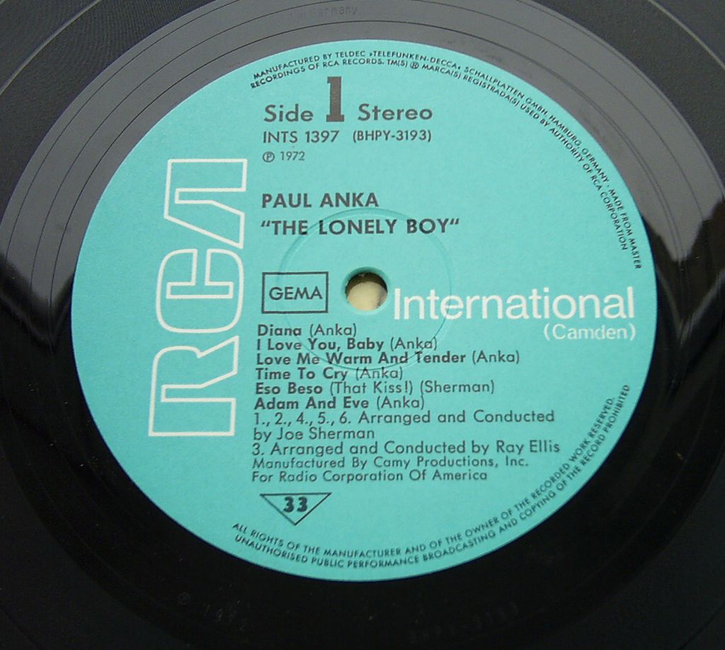 PAUL ANKA ‎ The Lonely Boy LP VG++/EX - фото фото фото 2