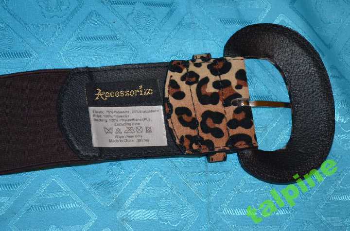 ! 1 пояс на резинке Accessorize коричневый с рис. - фото фото фото 1
