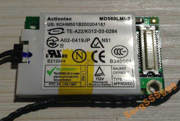 Actiontec MF560LMI-2 Mini Internal 56K Modem - фото фото фото 1