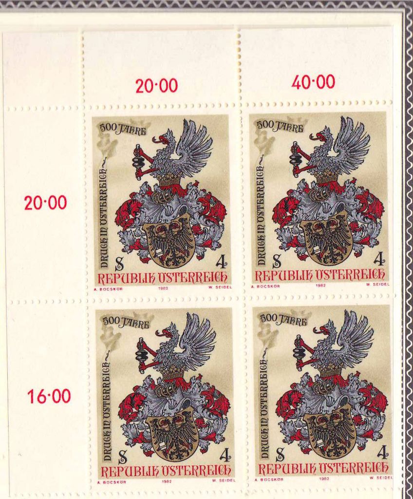 ZM Австрия 1982 г MNH - квартблок - фото фото фото 0