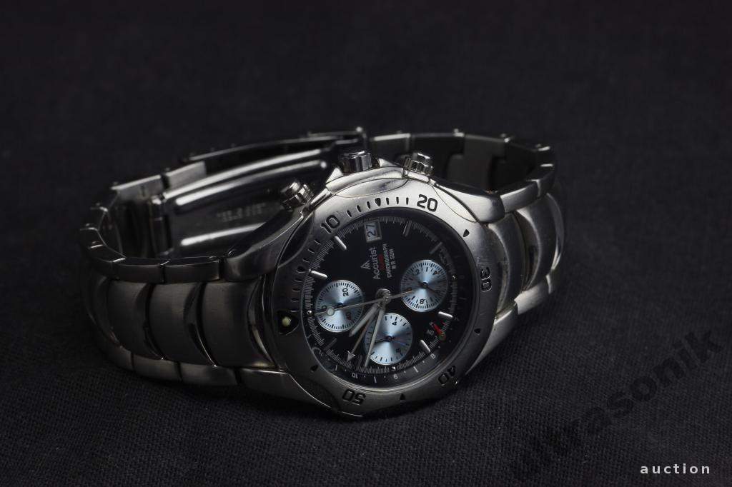 Годинник наручний чоловічий хронограф Accurist SR927W дата WR 50м мех.Citizen черный Japan Вживане - фото фото фото 2