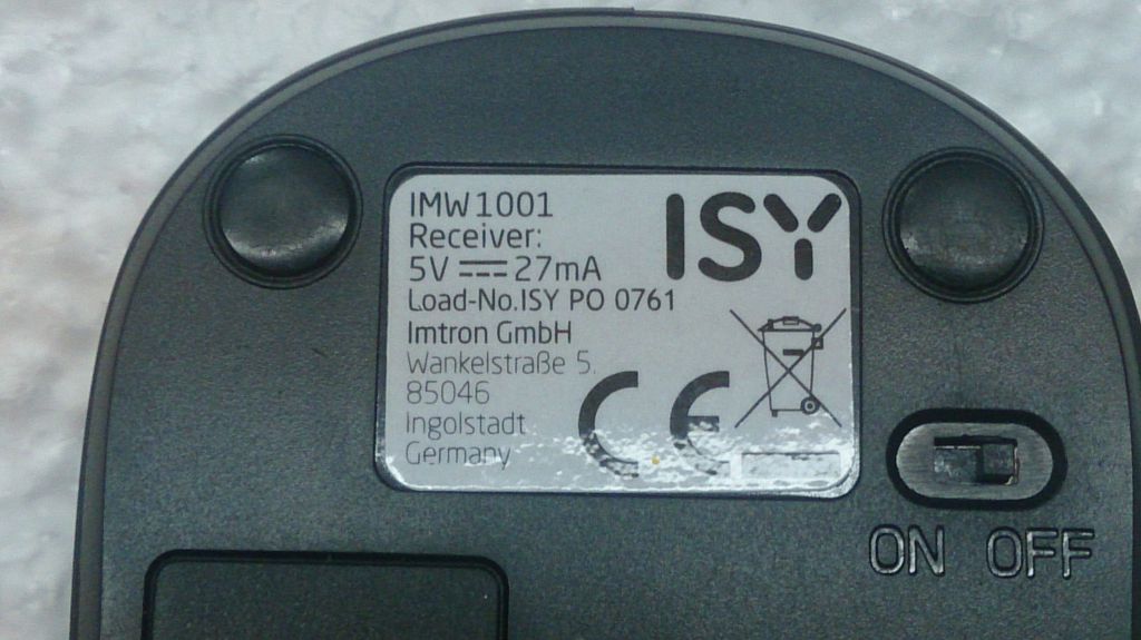 МЫШКА БЕСПРОВОДНАЯ ISY IMW1001 БЕЗ ПРИЕМНИКА - фото фото фото 5