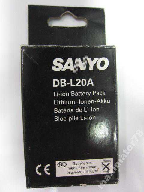 АККУМУЛЯТОР БАТАРЕЯ ФОТО SANYO DB-L20A XACTI C6 E6 - фото фото фото 2