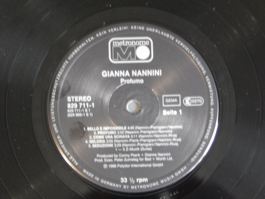 Gianna Nannini ‎– Profumo   (Metronome ‎– 829 711-1, Germany) insert EX+/EX+ - фото фото фото 3
