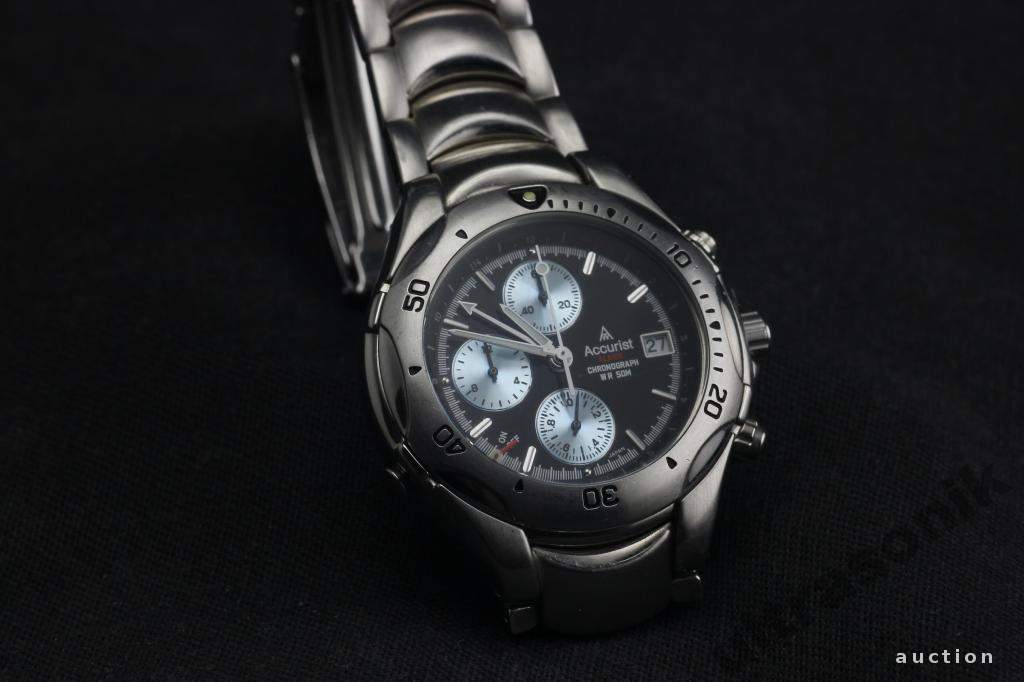 Годинник наручний чоловічий хронограф Accurist SR927W дата WR 50м мех.Citizen черный Japan Вживане - фото фото фото 1
