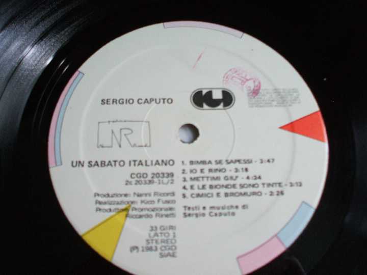 Sergio Caputo ‎– Un Sabato Italiano   (CGD ‎– CGD 20339, Italy) EX+/NM- - фото фото фото 3