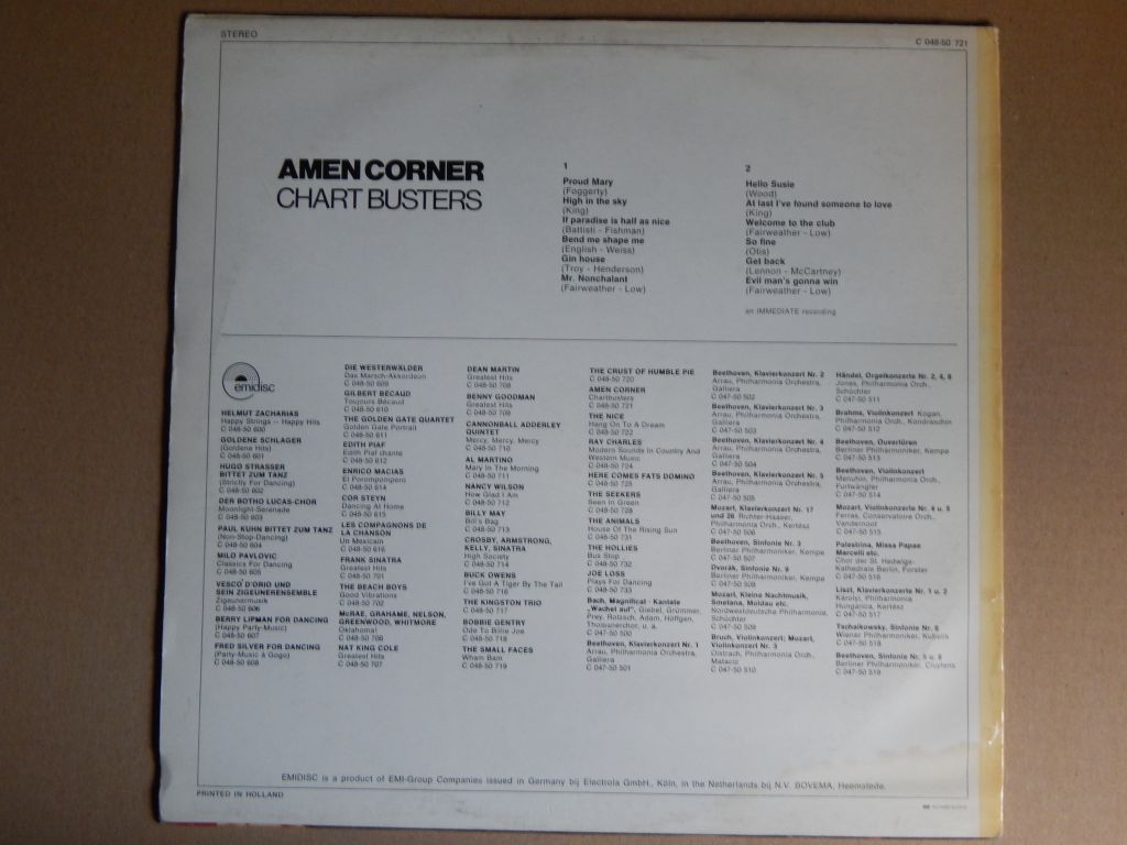 Amen Corner ‎– Chart Busters  (Emidisc – 5 C 048-50721, Holland) EX+/EX+ - фото фото фото 1