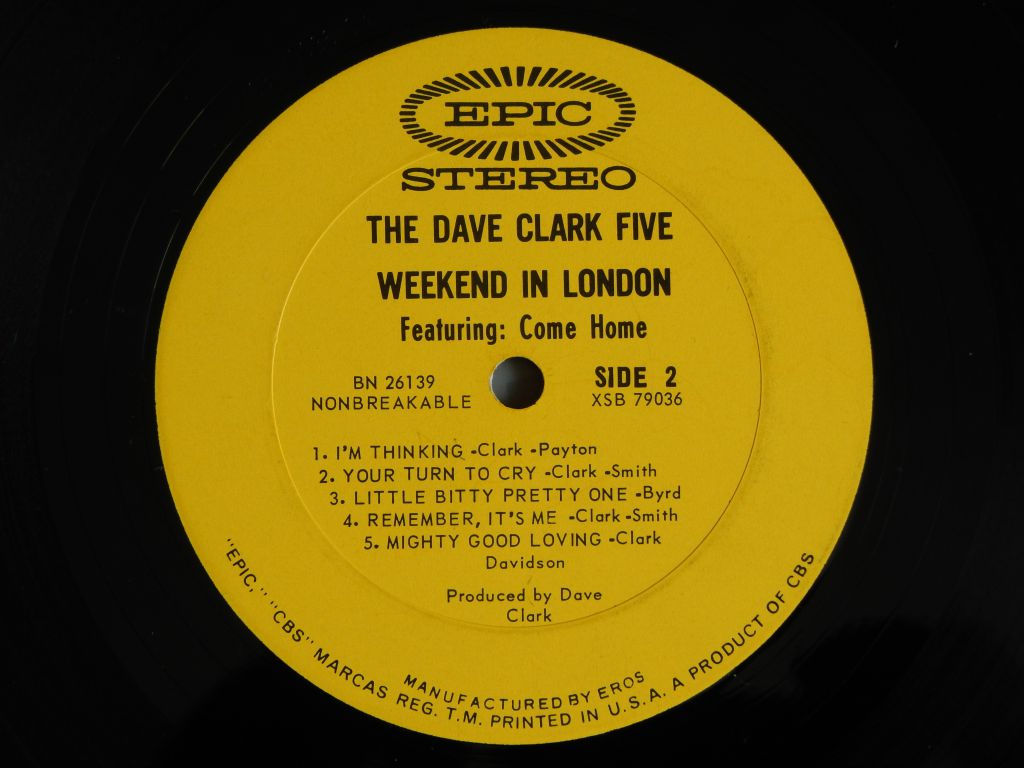 The Dave Clark 5 ‎– Weekend In London 1965 (Epic ‎– BN 26139, US) EX+/EX+ - фото фото фото 3