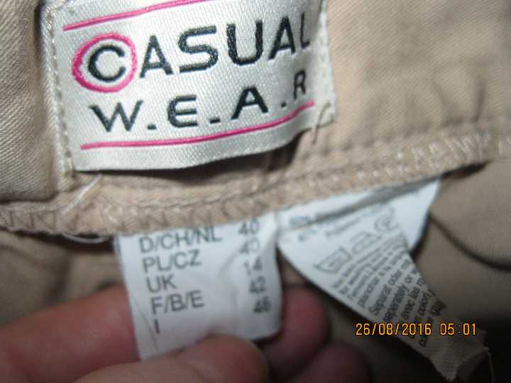 бренд CASUAL WEAR штаны брюки 14 48 M бежевые шик - фото фото фото 3