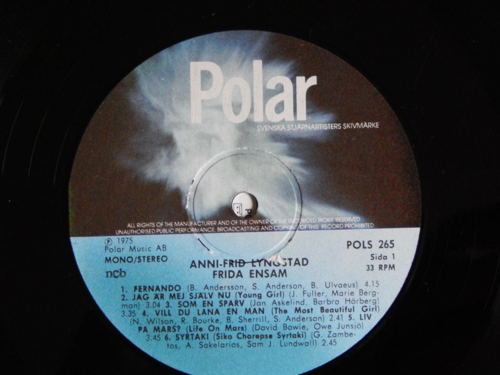 Anni-Frid Lyngstad ‎– Frida Ensam  (Polar ‎– POLS 265, Sweden) EX+/NM- - фото фото фото 2
