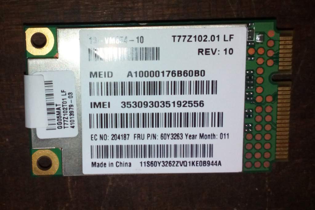 3G PCIe модем GOBI 2000 от Lenovo IBM - фото фото фото 1