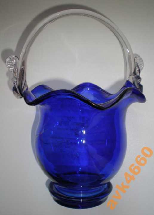 ВАЗА-СИНЕЕ СТЕКЛО-СССР!50-60ГОДЫ! - фото фото фото 0