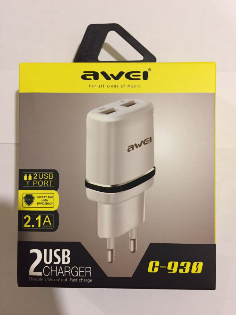 Сетевое зарядное устройство AWEI C-930 (5V 2.1A 2USB) - фото фото фото 0