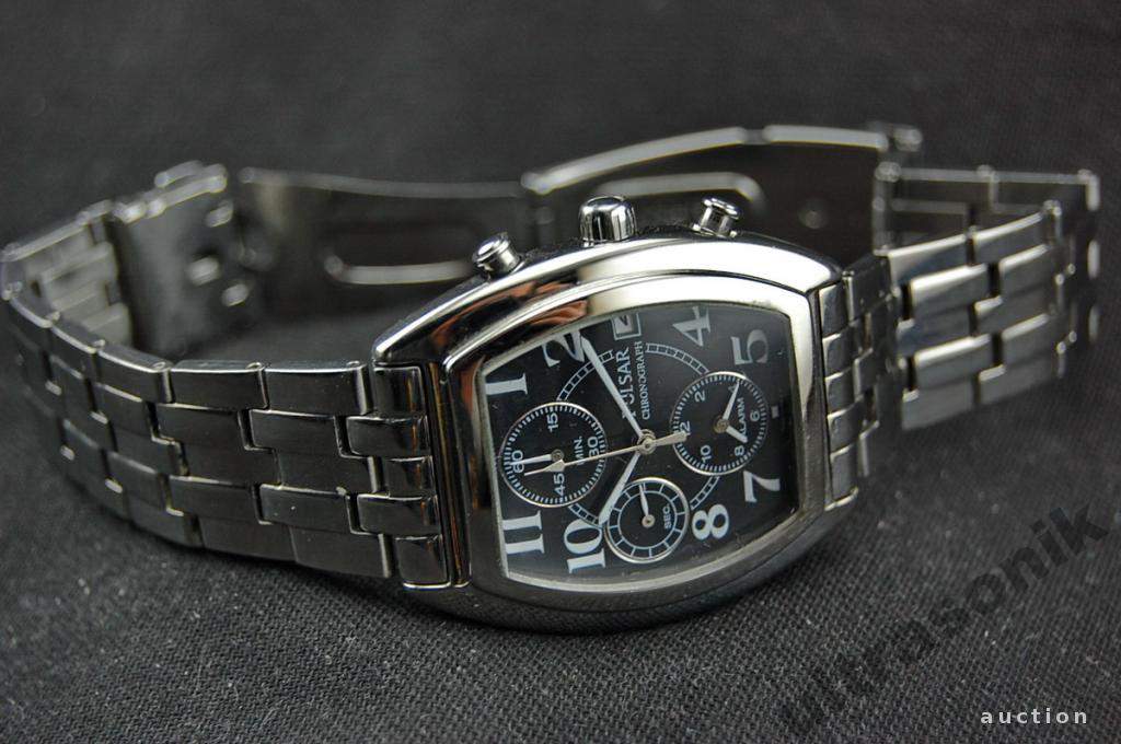Годинник наручний хронограф PULSAR WR 30м мех.Seiko кал.7T62 черный Japan Вживане - фото фото фото 4