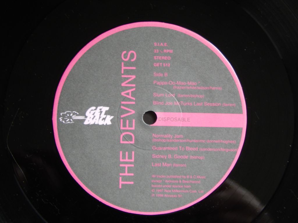 The Deviants ‎– Disposable  (Get Back ‎– Get 512, Abraxas ‎– Get 512, Italy) NM/NM - фото фото фото 3