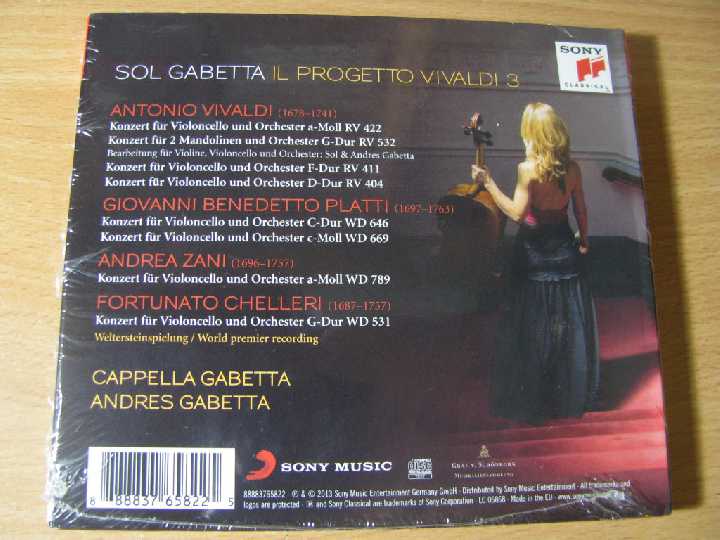 SOL GABETTA  Il Progetto Vivaldi 3   (2013 Sony EU - фото фото фото 1