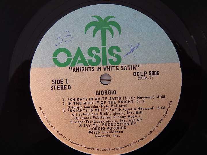 Giorgio ‎– Knights In White Satin   (Oasis ‎– OCLP 5006, US) EX/NM- - фото фото фото 2