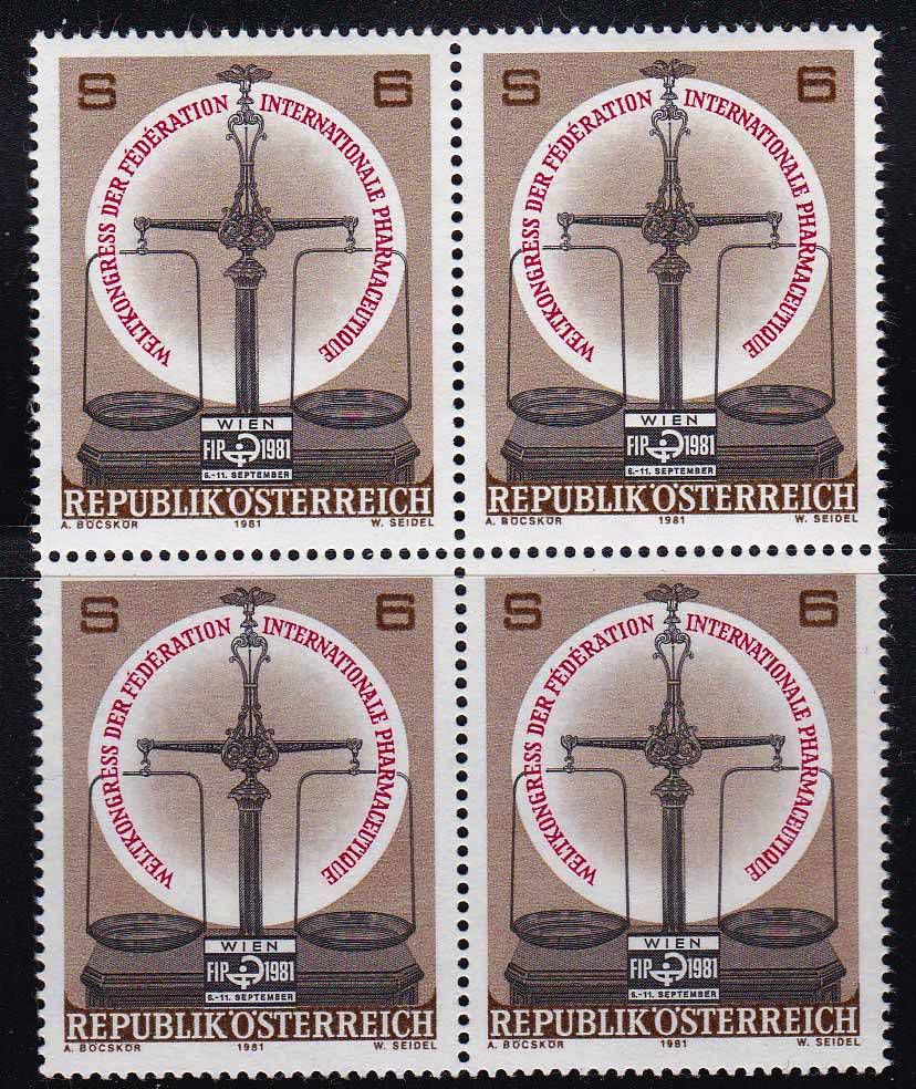 ZM Австрия  1981 г   MNH - квартблок - фото фото фото 0