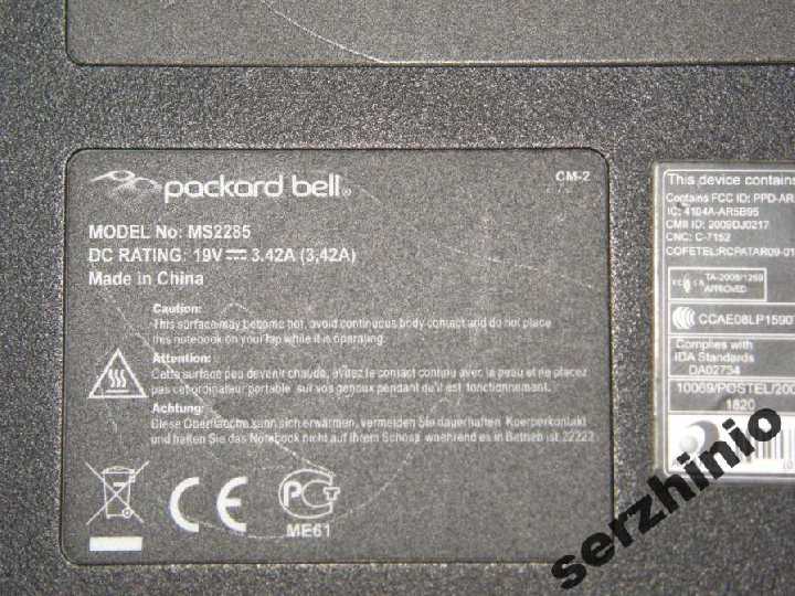Корпус ноутбука Packard bell MS 2285 - фото фото фото 5