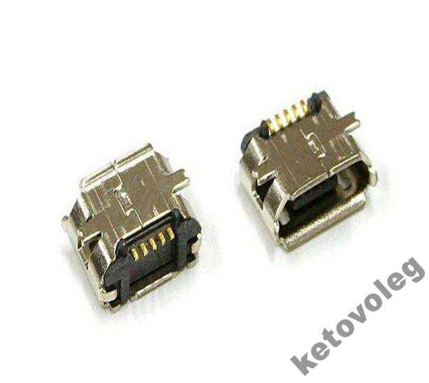 Разъем micro USB 5 pin тип  (мама №1) 2-шт - фото фото фото 1