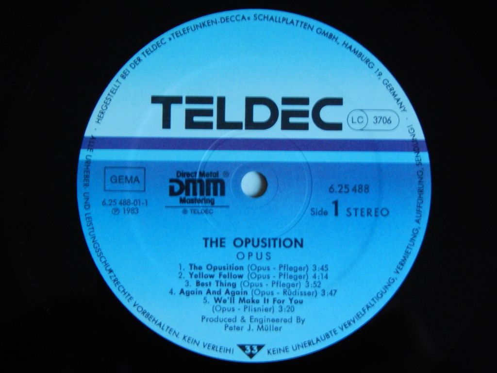 Opus ‎– The Opusition  (Teldec ‎– 6.25488 BR, Germany) NM-/NM - фото фото фото 2