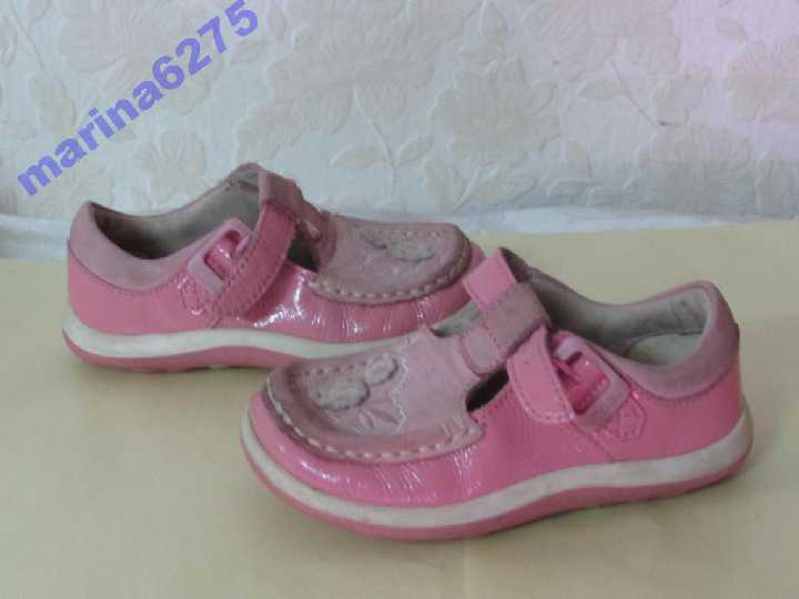 Туфельки 100%нат кожа~Clarks FIRST SHOES~р 21 - фото фото фото 1