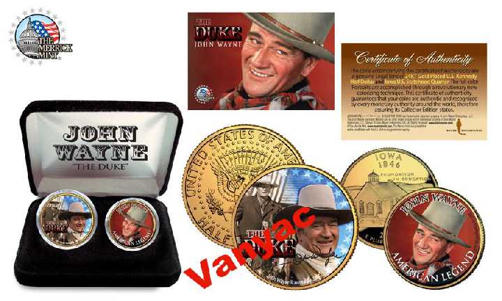 Набор Цветных Позолоченных Монет США JOHN WAYNE - фото фото фото 0