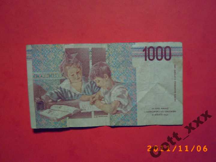 1000 лир 1990 год - интересный номер !!! - фото фото фото 3