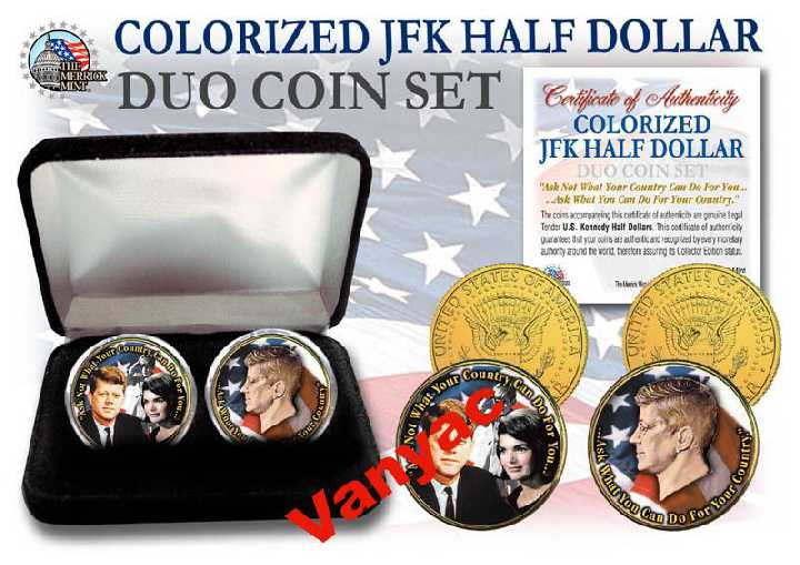 Набор Цветных Позолоченных Монет John Kennedy США - фото фото фото 0